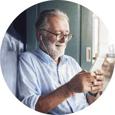 Man looking at DocSquad Healthcare App